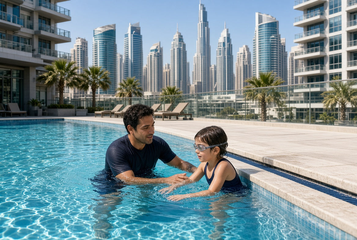 5 × 60-Min Private Swimming Lessons Dubai | 1-to-1 Pack | Mayfair